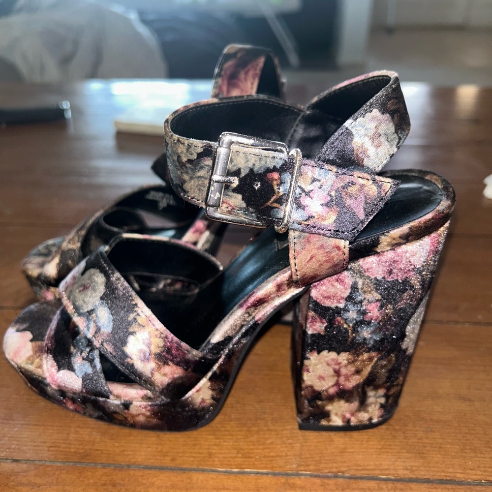 Parker & Sky velvet floral heels